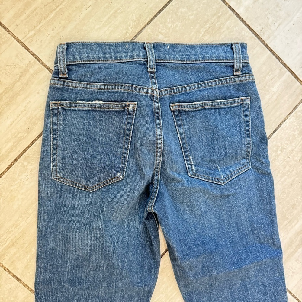 Reformation Mid Rise Slim Distressed Medium Wash Raw Hem Ankle Crop Jeans 25 - Picture 8 of 14